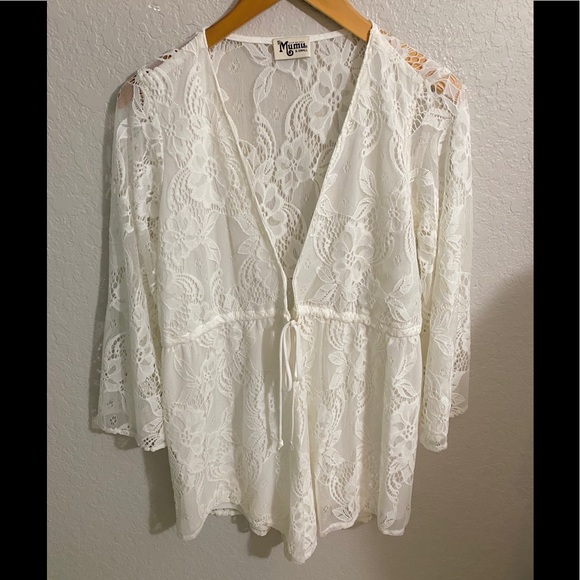 Show Me Your Mumu Roxy Plunging Romper White XS - Picture 4 of 10